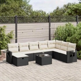 Set de sofás de jardín con cojines 9 pzas ratán sintético negro von , Gartensets - Ref: Foro24-3325542, Preis: 524,55 €, Raba...