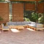 Juego de muebles de jardín 12 pzas y cojines madera maciza pino de vidaXL, Conjuntos de jardín - Ref: Foro24-3096856, Precio:...