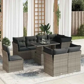 Set de sofás de jardín con cojines 9 pzas ratán sintético gris by , Garden sets - Ref: Foro24-3326181, Price: 604,76 €, Disco...
