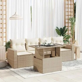 Juego de sofás jardín con cojines 5 pzas ratán sintético beige von , Gartensets - Ref: Foro24-3326239, Preis: 411,23 €, Rabat...