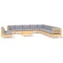 Gartenmöbel-Set 12-teilig und Kissen aus massivem Kiefernholz von vidaXL, Gartensets - Ref: Foro24-3096856, Preis: 895,39 €, ...