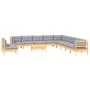 Gartenmöbel-Set 12-teilig und Kissen aus massivem Kiefernholz von vidaXL, Gartensets - Ref: Foro24-3096856, Preis: 895,39 €, ...