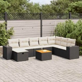 Set de sofás de jardín con cojines 9 pzas ratán sintético negro by , Garden sets - Ref: Foro24-3325885, Price: 524,66 €, Disc...