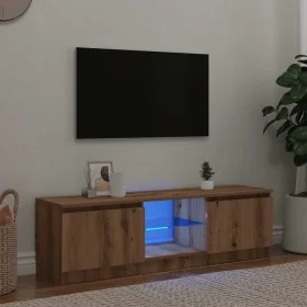 Mueble de TV luces LED madera roble artisan 140x40x35,5 cm by , TV Furniture - Ref: Foro24-856350, Price: 122,67 €, Discount: %