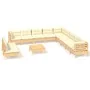 Garden furniture 12 pieces cushions solid pine wood by vidaXL, Garden sets - Ref: Foro24-3096857, Price: 914,58 €, Discount: %