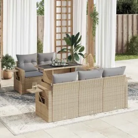 Juego de sofás jardín con cojines 6 pzas ratán sintético beige by , Garden sets - Ref: Foro24-3326410, Price: 518,12 €, Disco...