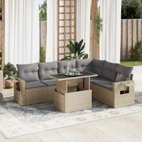 Set sofás de jardín 7 piezas y cojines ratán sintético beige von , Gartensets - Ref: Foro24-3326490, Preis: 522,13 €, Rabatt: %