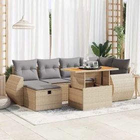 Set sofás jardín y cojines 8 pzas ratán sintético acacia beige de , Conjuntos de jardín - Ref: Foro24-3328060, Precio: 501,71...