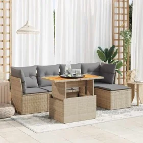 Juego de sofás jardín con cojines 6 pzas ratán sintético beige by , Garden sets - Ref: Foro24-3326915, Price: 400,96 €, Disco...