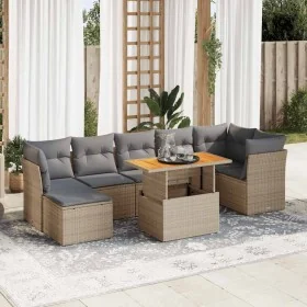 Set de sofás de jardín y cojines 8 piezas ratán sintético beige by , Garden sets - Ref: Foro24-3326957, Price: 531,95 €, Disc...