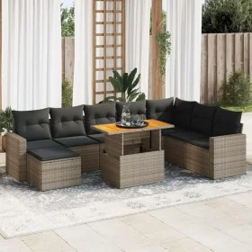 Set de sofás de jardín con cojines 9 pzas ratán sintético gris von , Gartensets - Ref: Foro24-3327077, Preis: 582,05 €, Rabat...