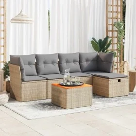 Juego de sofás jardín con cojines 6 pzas ratán sintético beige by , Garden sets - Ref: Foro24-3325755, Price: 350,60 €, Disco...