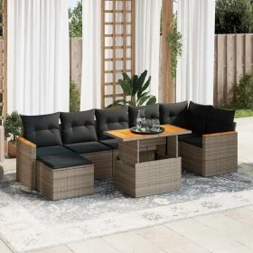 Set sofás jardín y cojines 8 pzas ratán sintético acacia gris von , Gartensets - Ref: Foro24-3327518, Preis: 505,97 €, Rabatt: %