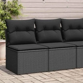 Set sofás jardín y cojines 4 pzas ratán sintético acacia negro by , Garden sets - Ref: Foro24-3325231, Price: 110,64 €, Disco...