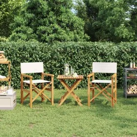 Sillas de director plegables 2 uds madera maciza teca crema von , Gartenstühle - Ref: Foro24-4008512, Preis: 220,63 €, Rabatt: %