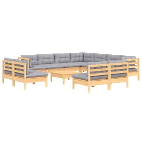 Gartenmöbel-Set 12-teilig und Kissen aus massivem Kiefernholz von vidaXL, Gartensets - Ref: Foro24-3096868, Preis: 922,63 €, ...