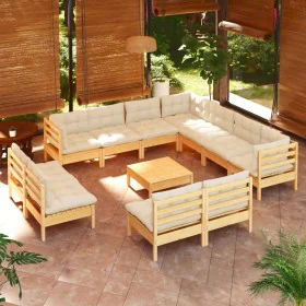 Garden furniture 12 pieces cushions solid pine wood by vidaXL, Garden sets - Ref: Foro24-3096869, Price: 914,58 €, Discount: %