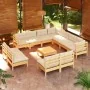 Muebles de jardín 12 piezas cojines madera maciza de pino de vidaXL, Conjuntos de jardín - Ref: Foro24-3096869, Precio: 964,4...