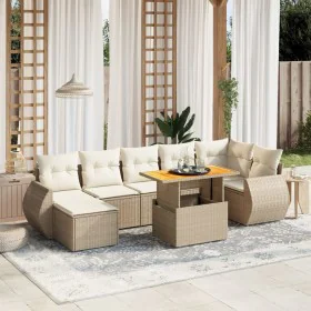 Set of garden sofas with beige cushions 8 pcs PE rattan by , Garden sets - Ref: Foro24-3275823, Price: 626,86 €, Discount: %