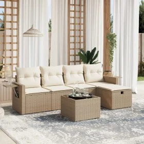 Juego de sofás jardín con cojines 6 pzas ratán sintético beige by , Garden sets - Ref: Foro24-3263784, Price: 400,09 €, Disco...