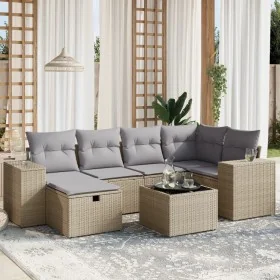 Juego de sofás jardín con cojines beige mezcla 7 pzas ratán PE von , Gartensets - Ref: Foro24-3264425, Preis: 446,57 €, Rabat...