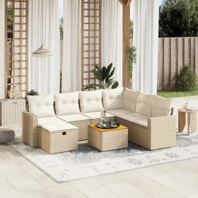 Juego de sofás de jardín con cojines beige 8 pzas ratán PE by , Garden sets - Ref: Foro24-3264852, Price: 521,91 €, Discount: %