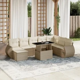 Set de sofás de jardín 9 pzas con cojines ratán sintético beige von , Gartensets - Ref: Foro24-3268728, Preis: 687,74 €, Raba...