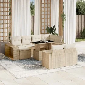 Set de sofás de jardín 11pzas con cojines ratán sintético beige by , Garden sets - Ref: Foro24-3274581, Price: 712,15 €, Disc...