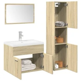 Set de muebles de baño 3 pzas madera contrachapada roble Sonoma von , Badezimmermöbel - Ref: Foro24-3324993, Preis: 108,08 €,...
