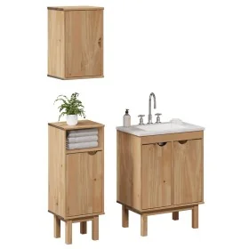 Juego de muebles de baño OTTA 3 pzas madera maciza pino de , Muebles de baño - Ref: Foro24-3307682, Precio: 214,46 €, Descuen...
