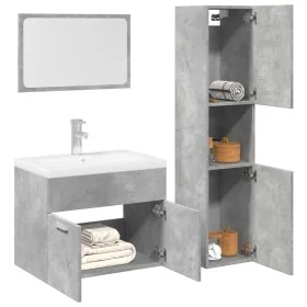 Set muebles de baño 2 piezas madera contrachapada gris hormigón von , Badezimmermöbel - Ref: Foro24-3324868, Preis: 110,33 €,...
