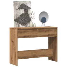 Mesa consola madera ingeniería roble artesanal 100x35x76,5 cm by , Side tables - Ref: Foro24-856785, Price: 74,27 €, Discount: %