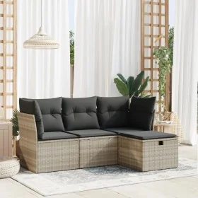 Set de sofás de jardín 4 pzas y cojines ratán sintético gris by , Garden sets - Ref: Foro24-3325258, Price: 285,63 €, Discoun...