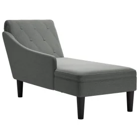 Tumbona con almohada y reposabrazo derecho tela gris oscuro by , Daybeds - Ref: Foro24-4009844, Price: 120,99 €, Discount: %