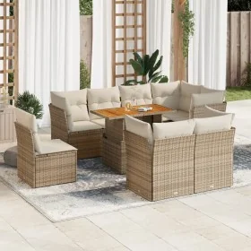 Set de sofás de jardín con cojines 9 pzas ratán sintético beige von , Gartensets - Ref: Foro24-3326942, Preis: 650,60 €, Raba...
