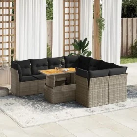 Set de sofás de jardín con cojines 9 pzas ratán sintético gris by , Garden sets - Ref: Foro24-3326909, Price: 585,71 €, Disco...