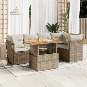 Juego de sofás jardín con cojines 6 pzas ratán sintético beige von , Gartensets - Ref: Foro24-3326928, Preis: 468,54 €, Rabat...