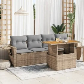 Juego de sofás jardín con cojines 5 pzas ratán sintético beige by , Garden sets - Ref: Foro24-3327097, Price: 378,68 €, Disco...