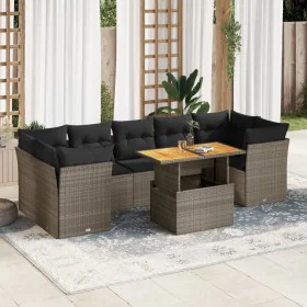 Set de sofás de jardín y cojines 8 piezas ratán sintético gris by , Garden sets - Ref: Foro24-3326902, Price: 526,85 €, Disco...