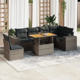 Set de sofás de jardín 7 pzas con cojines ratán sintético gris by , Garden sets - Ref: Foro24-3327385, Price: 491,82 €, Disco...