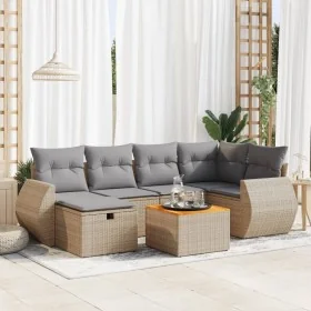 Set sofás de jardín 7 piezas y cojines ratán sintético beige von , Gartensets - Ref: Foro24-3325846, Preis: 454,85 €, Rabatt: %