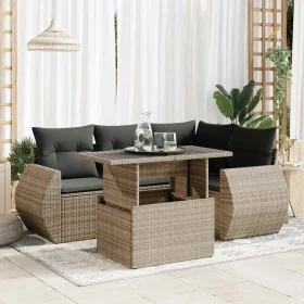 Juego de sofás jardín con cojines 5 pzas ratán sintético gris von , Gartensets - Ref: Foro24-3326631, Preis: 388,01 €, Rabatt: %