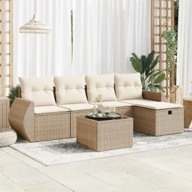 Juego de sofás jardín con cojines 6 pzas ratán sintético beige von , Gartensets - Ref: Foro24-3325574, Preis: 455,49 €, Rabat...