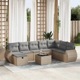 Set de sofás de jardín con cojines 9 pzas ratán sintético beige von , Gartensets - Ref: Foro24-3325645, Preis: 567,21 €, Raba...