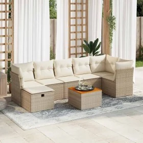 Set de sofás de jardín y cojines 8 piezas ratán sintético beige by , Garden sets - Ref: Foro24-3325768, Price: 516,08 €, Disc...