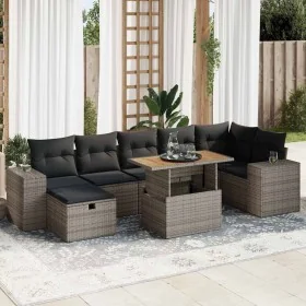 Set sofás jardín y cojines 5 pzas ratán sintético acacia gris von , Gartensets - Ref: Foro24-3328096, Preis: 539,03 €, Rabatt: %