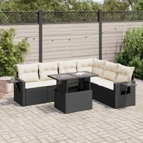 Set de sofás de jardín 7 pzas con cojines ratán sintético negro de , Conjuntos de jardín - Ref: Foro24-3326487, Precio: 480,2...