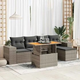 Set de muebles de jardín 6 pzas y cojines ratán sintético gris von , Gartensets - Ref: Foro24-3327364, Preis: 414,80 €, Rabat...