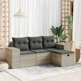 Set de sofás de jardín 4 pzas y cojines ratán sintético gris von , Gartensets - Ref: Foro24-3325658, Preis: 298,20 €, Rabatt: %