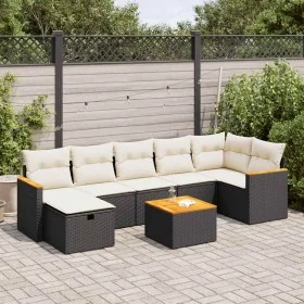 Set de sofás de jardín y cojines 8 piezas ratán sintético negro by , Garden sets - Ref: Foro24-3325934, Price: 445,95 €, Disc...